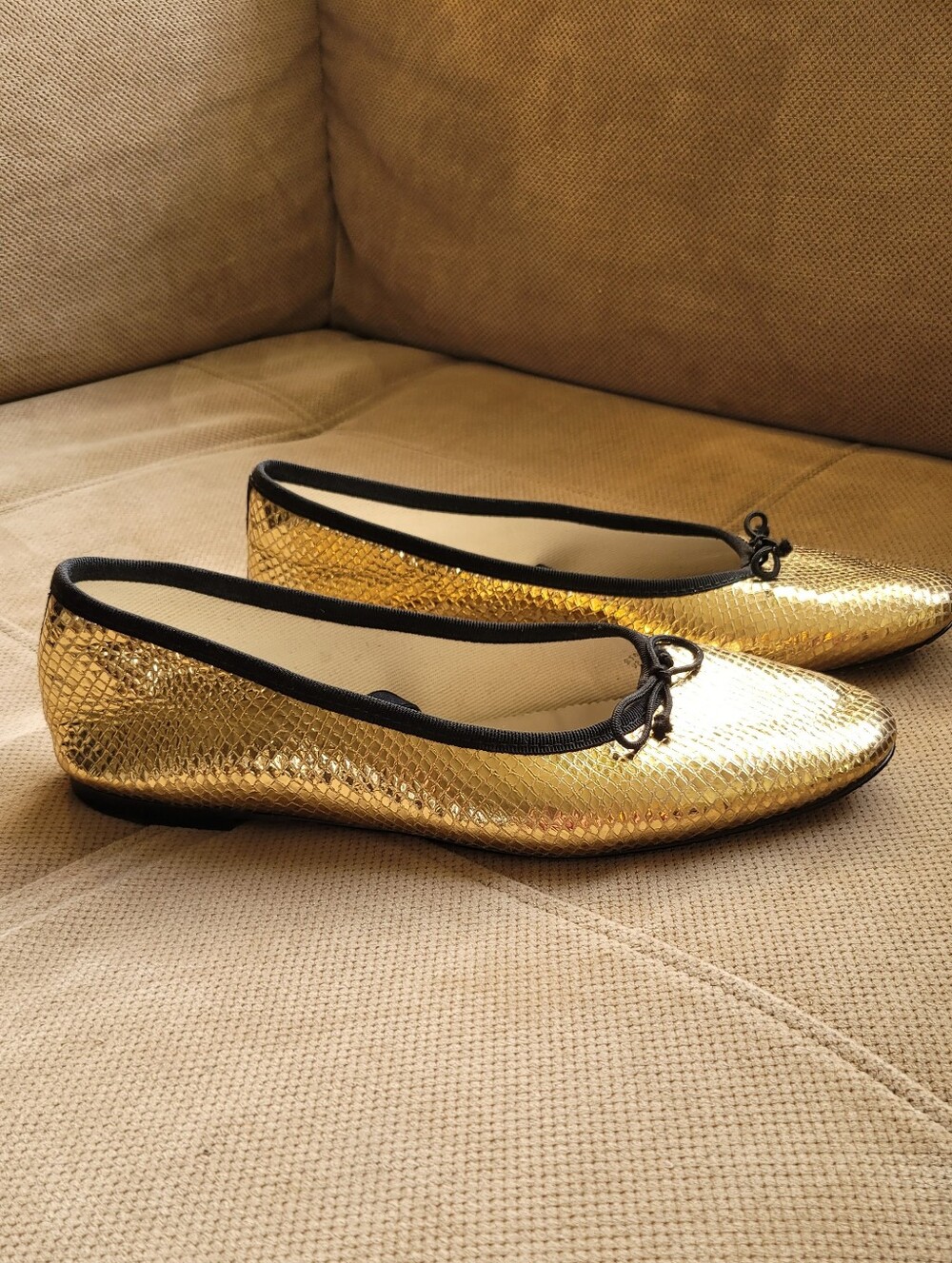 J Crew Snake Embossed Leather Ballet Flats Stunning Look